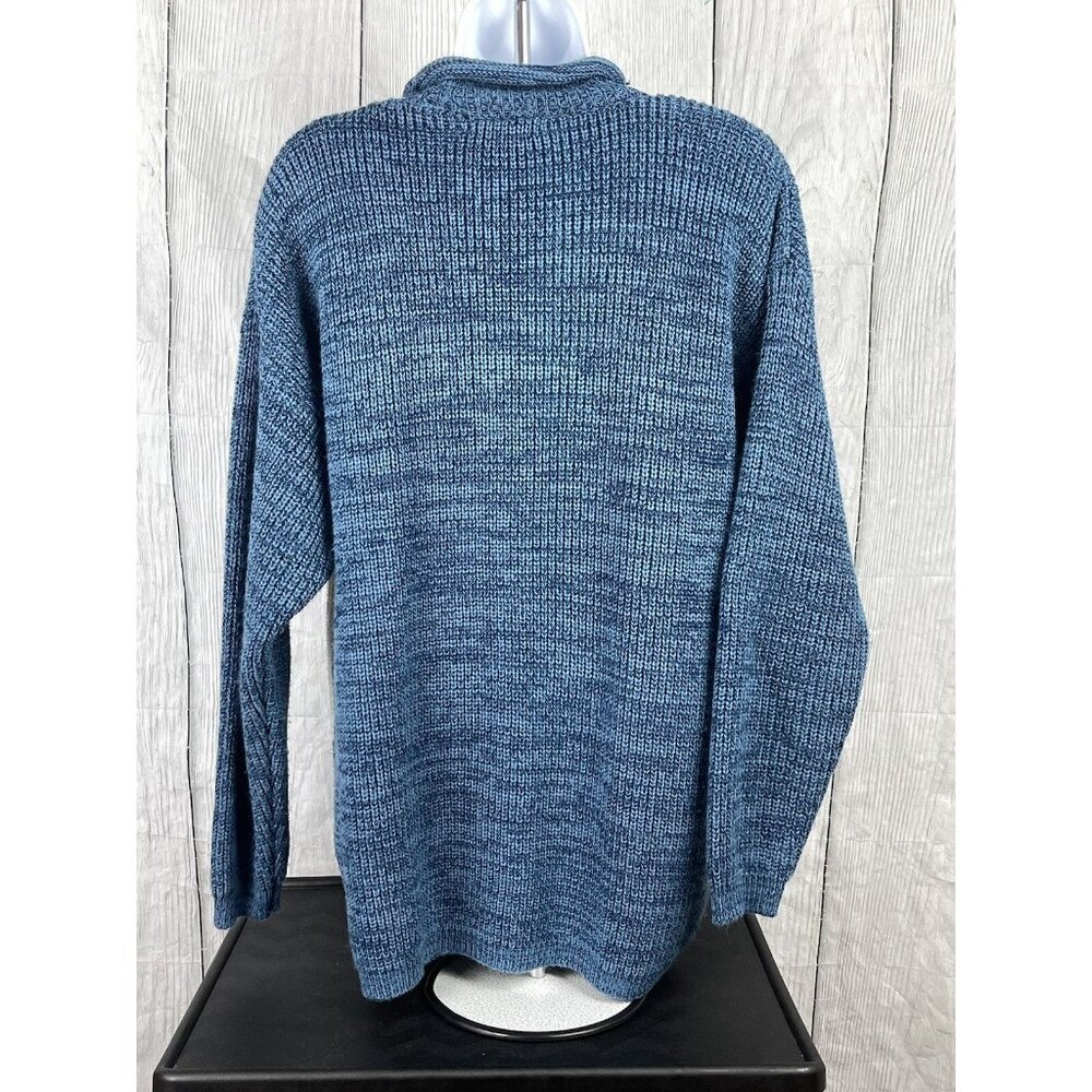 Spice of Life Womens Medium Vintage Long Sleeve Blue White Sweater Patchwork - Picture 9 of 11
